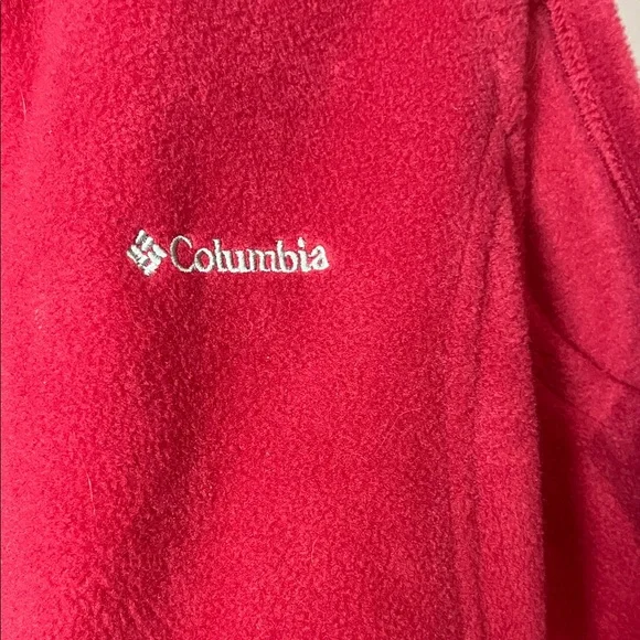 Columbia Women's Red Fleece Vest - Sleeveless Zip Front - Picture 3 of 6